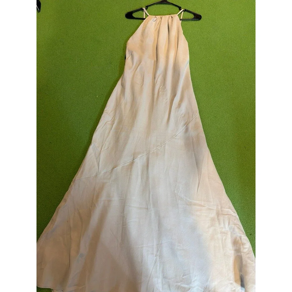 Abercrombie & Fitch high neck classy Maxi Dress nwt light gray